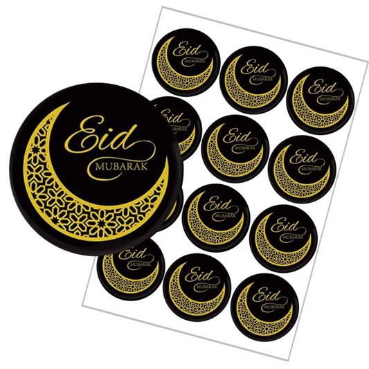Black and Gold Eid Stickers