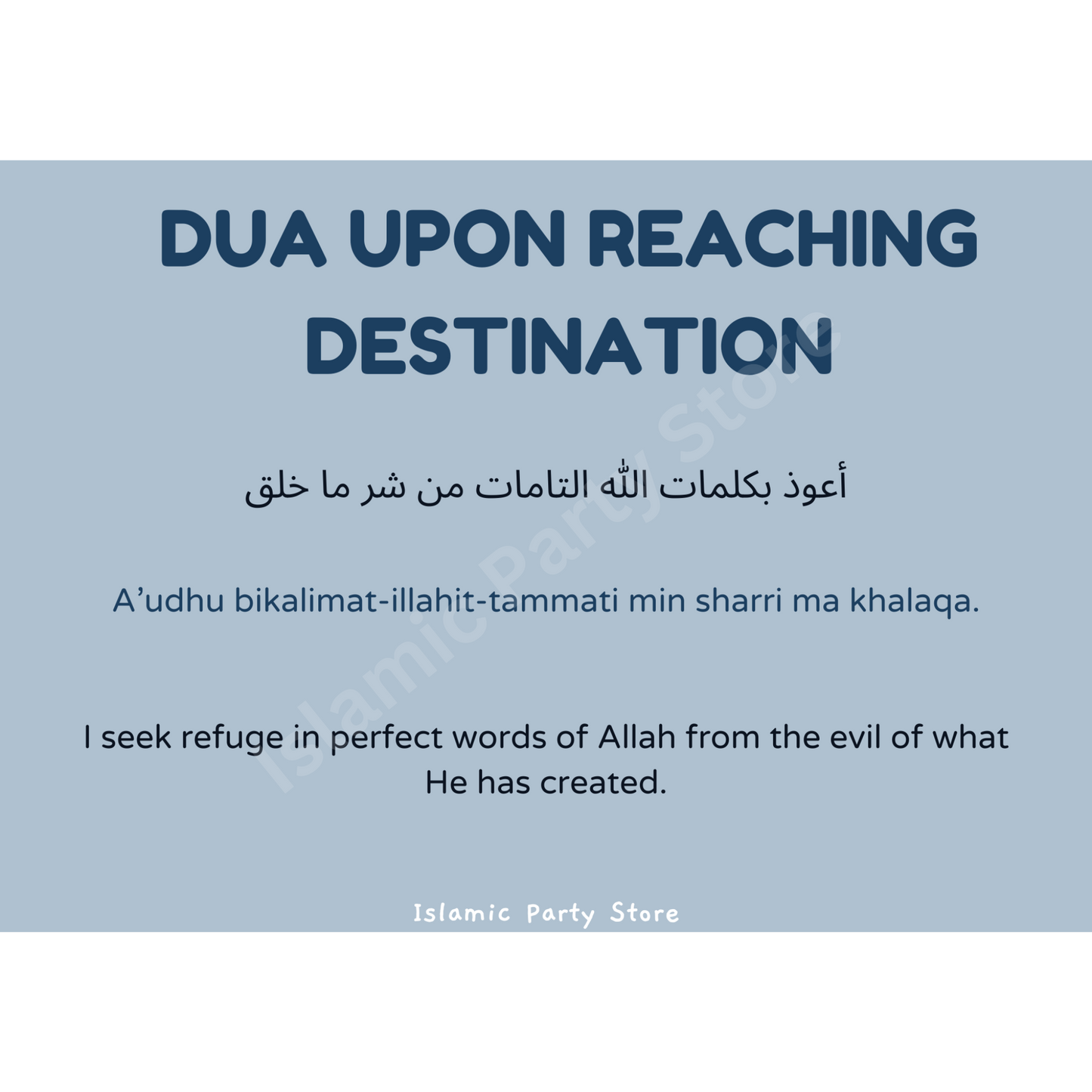 Reaching destination dua