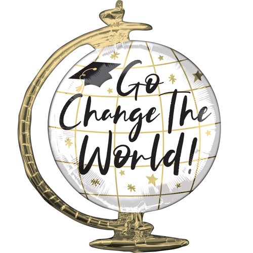 Change The World Globe Supershape Foil Balloon 23"