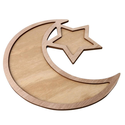 Moon and Star Wooden Serving Tray