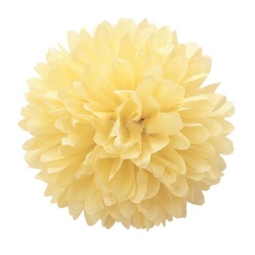 10 Pack Tissue Paper Pompom - Light Yellow