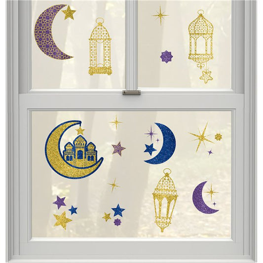 Eid Glitter Window Decorations - 43cm