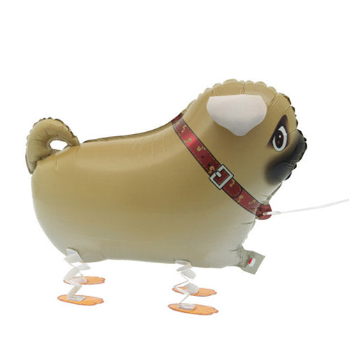 Pug Walking Pet Foil Balloon - 22"