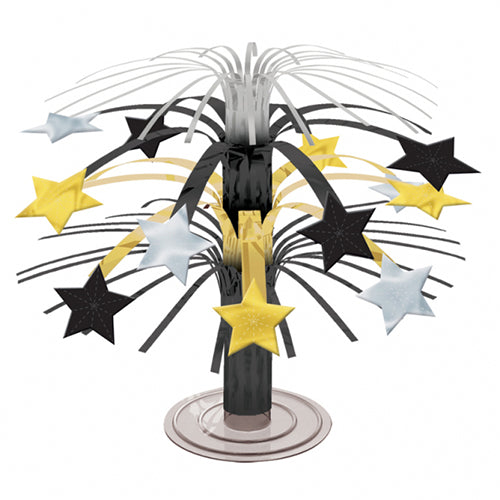 Black & Gold Stars Cascade Centrepiece - 19cm