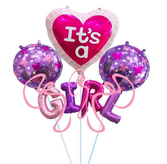 Baby Gender Reveal Balloons Bouquet - Girl