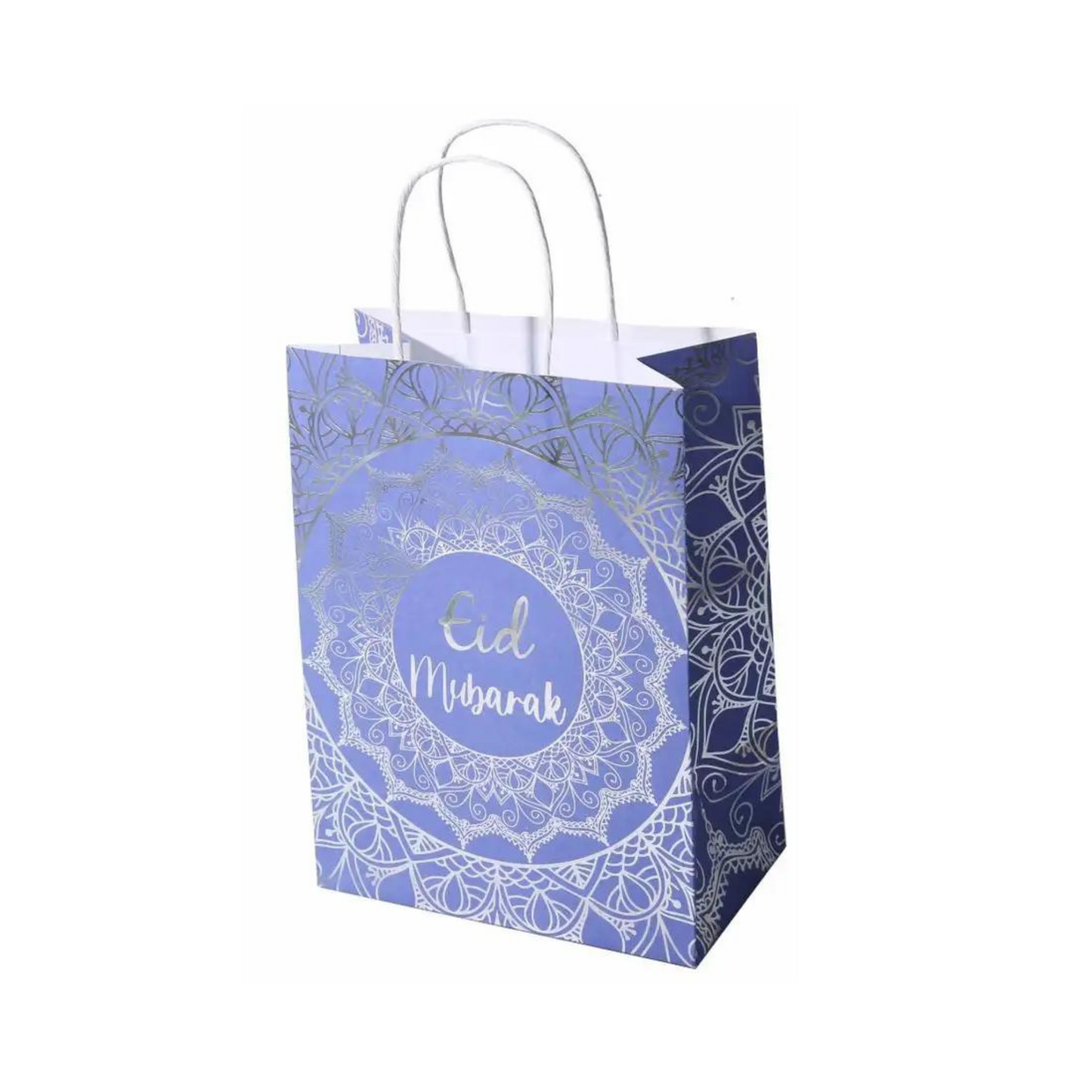 Eid Mubarak Blue & White Gift Bags - 10 Pack