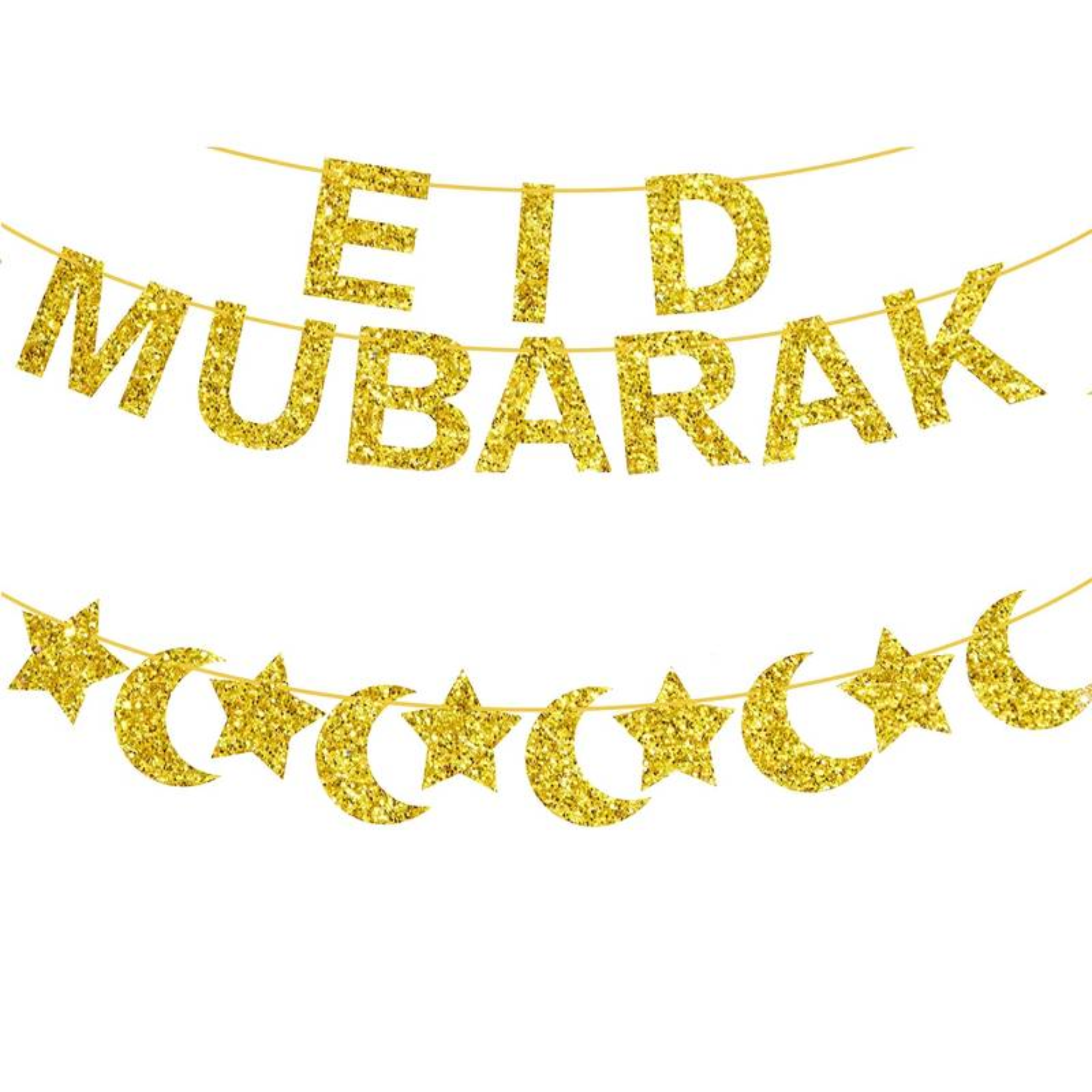 Eid Mubarak 2 Part Banner, Eid Decorations at Islamic Party Store ...