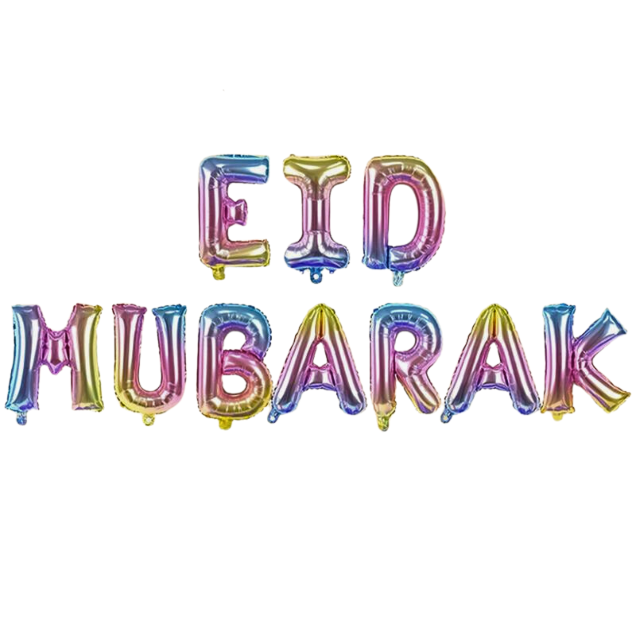 Rainbow Eid Mubarak Balloon, Eid Decorations at Islamic Party Store ...