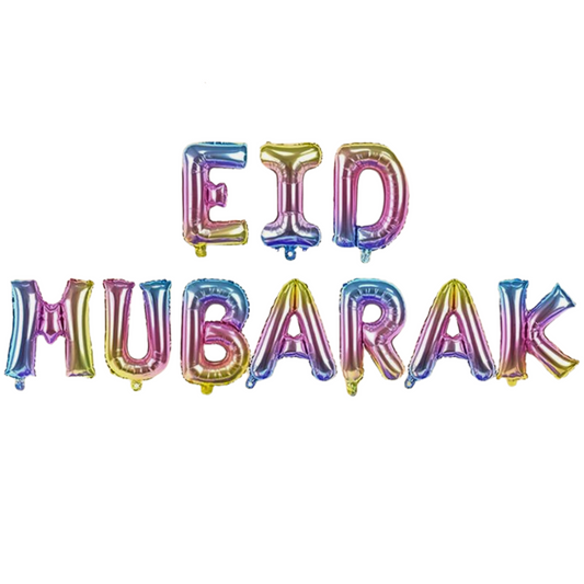 Eid Mubarak Rainbow Balloons