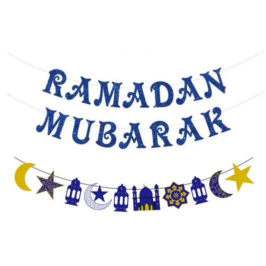 Ramadan Mubarak Glitter Banner