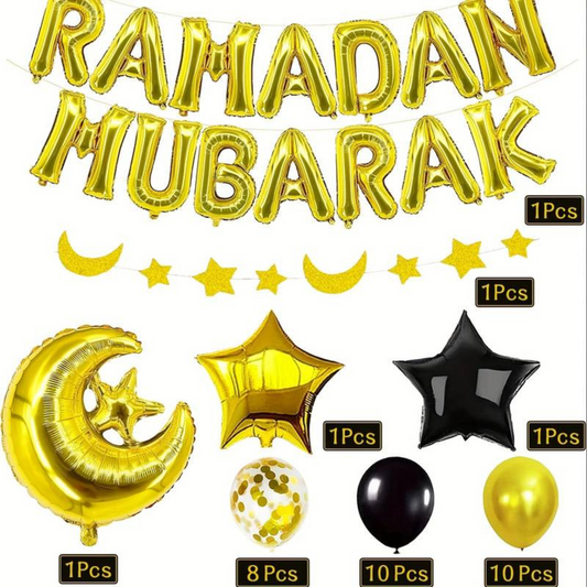Ramadan Mubarak Balloon Set Contents
