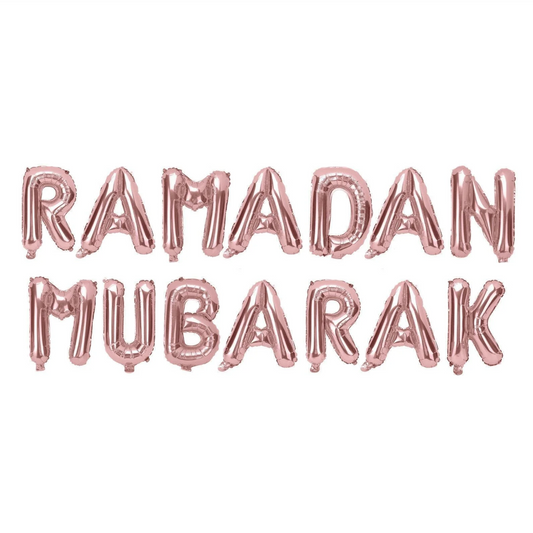 Ramadan Mubarak Balloons in Rose Gold