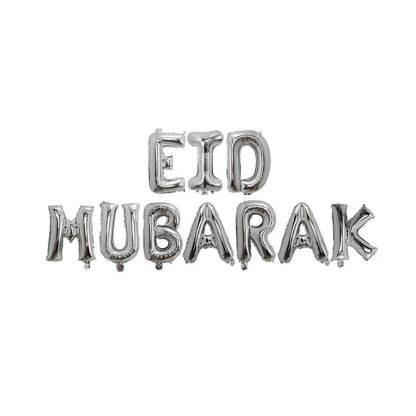 Silver Eid Mubarak Balloon Set