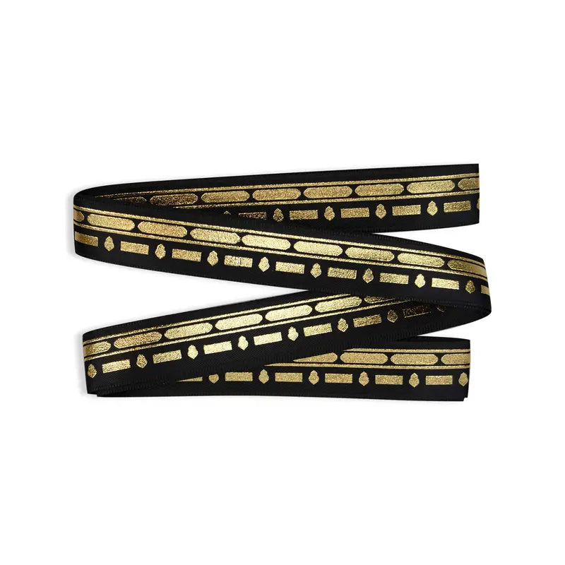Buy Black & Gold Ribbon Kabah Design Umrah Decoration at IPS – Islamic ...