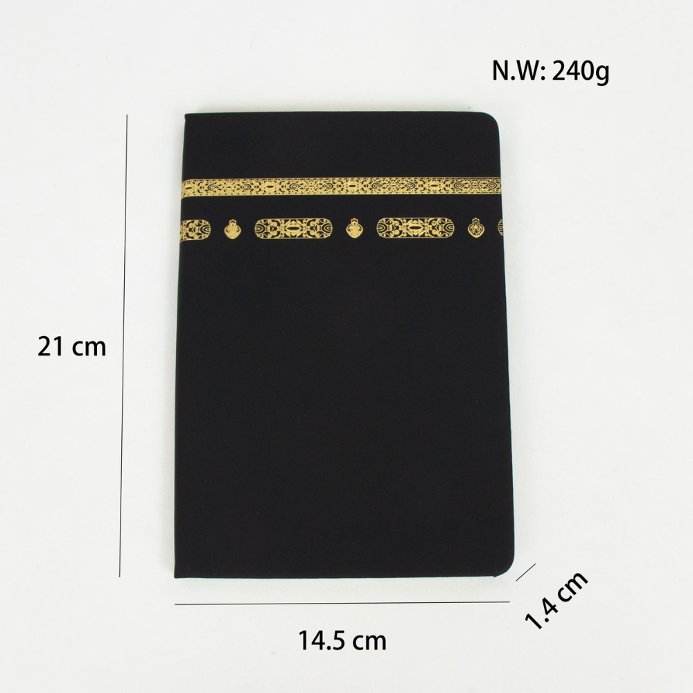 Sizing of Umrah Kabah inspired notebook