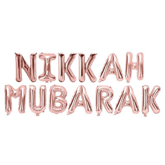 Nikkah Mubarak Balloon Set -  Rose Gold