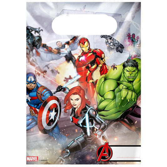 6 Pack Mighty Avengers Plastic Party Bags