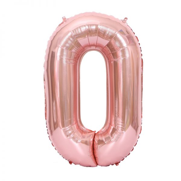 Rose Gold Number 0 Balloon - 16 Inch
