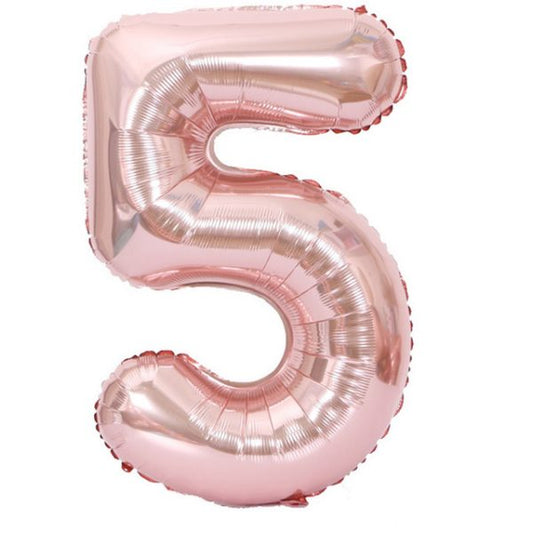 Rose Gold Number 5 Balloon - 16 Inch