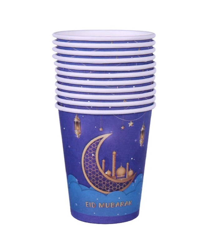 16 Pack Blue Moon Eid Mubarak Cups