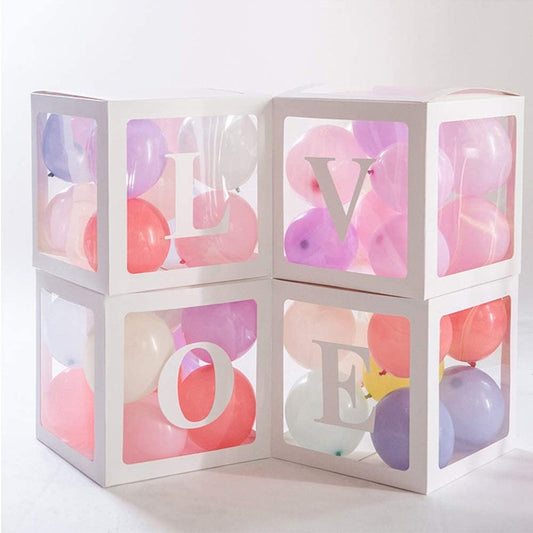 Love Transparent Balloon Box Including Balloons