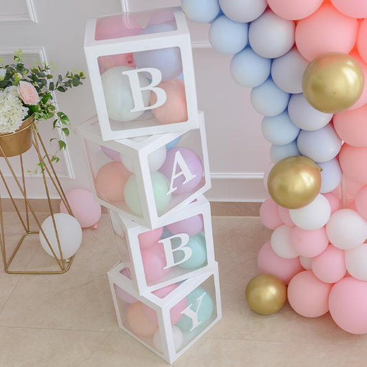 Baby Transparent Balloon Box Including Balloons