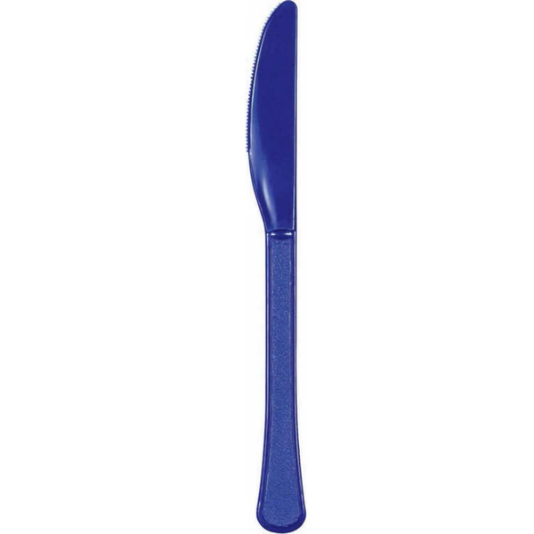 16 Pack Royal Blue Plastic Disposable Knives