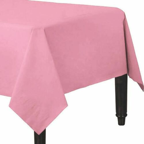 Baby Pink Disposable Plastic Table Cover