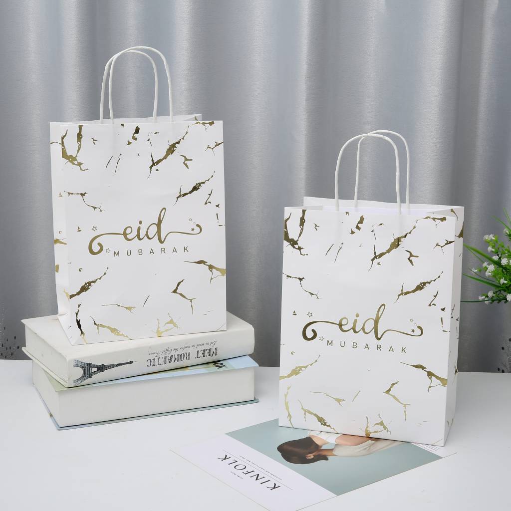 Single White & Gold Eid Mubarak Gift Bag