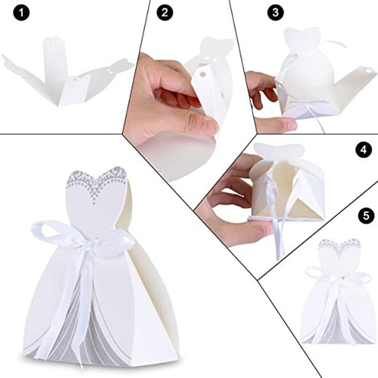 Bride & Groom Wedding Favour Boxes - 50 Pack