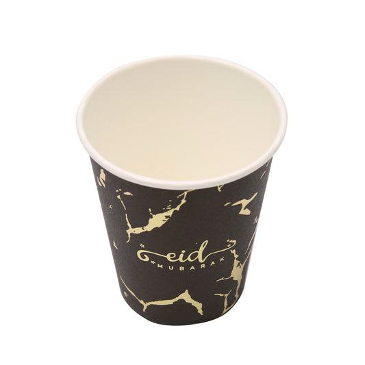 Black & Gold Eid Mubarak Disposable Paper Cups - 10 Pack