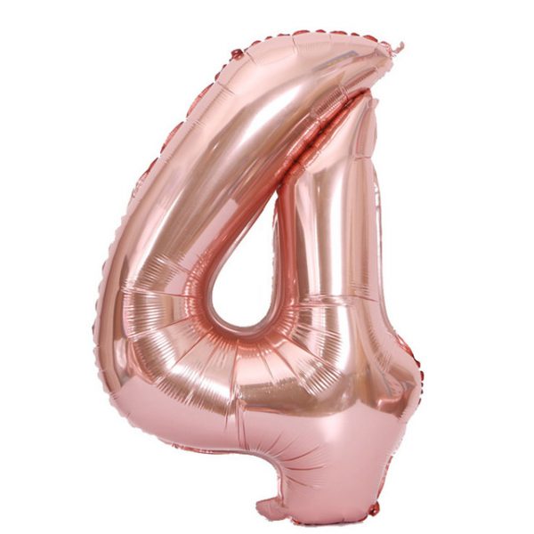 Rose Gold Number 4 Balloon - 16 Inch
