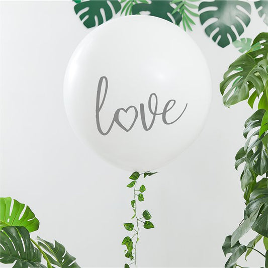 Botanical Hen Giant White Love Latex Balloon Kit - 36"