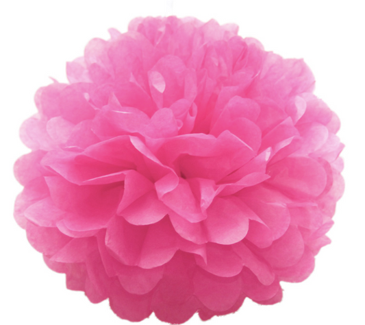 10 Pack Tissue Paper Pompom - Cerise Pink