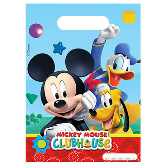 6 Pack Mickey Mouse Clubhouse Plastic Party Bags