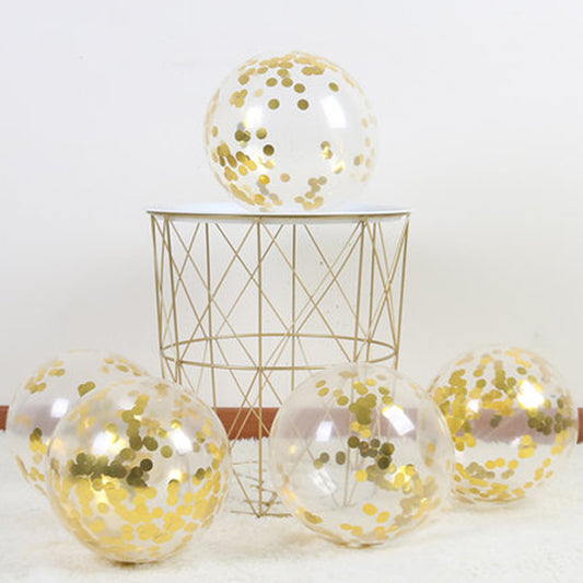 5 Pack Gold Confetti Balloons