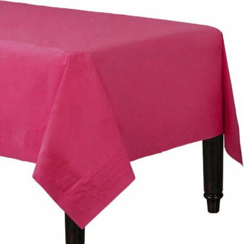 Pink Disposable Plastic Table Cover