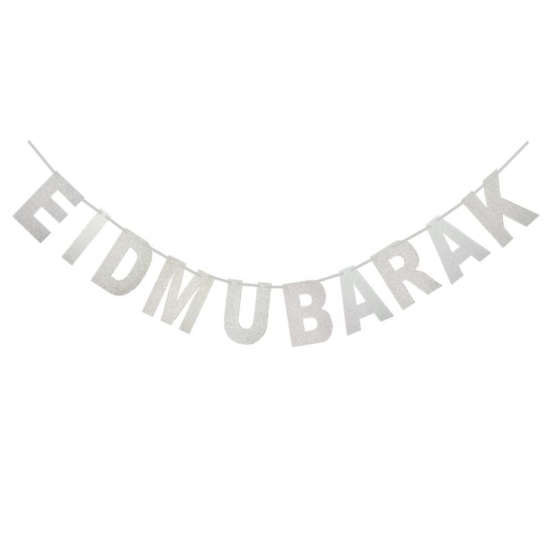 Eid Mubarak Banner Silver