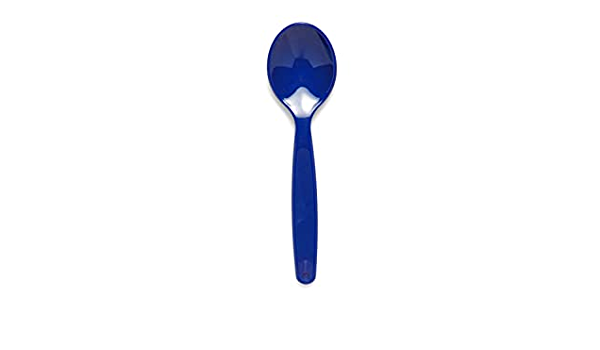 16 Pack Royal Blue Plastic Disposables Spoons