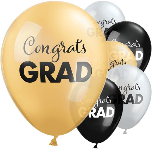 25 Pack Congrats Grad Latex Balloon - 11"