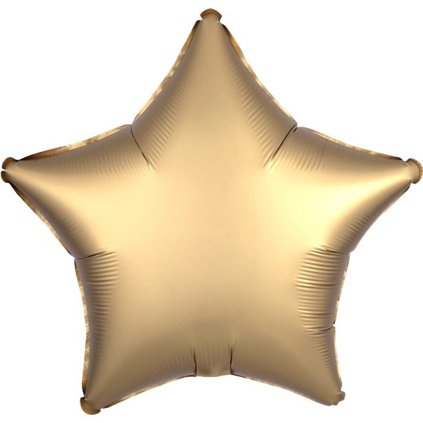 Gold Sateen Satin Luxe Star Foil Balloon - 18"