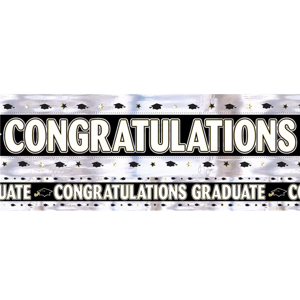 Congratulations Graduate Foil Banner - 2.7m