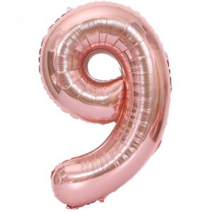 Rose Gold Number 9 Balloon - 16 Inch