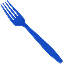 16 Pack Royal Blue Plastic Disposable Forks