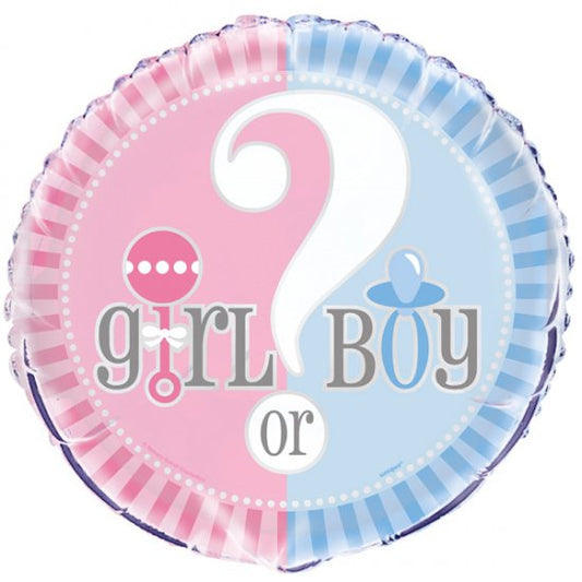 Girl Or Boy Gender Reveal Balloon - 18 Inch