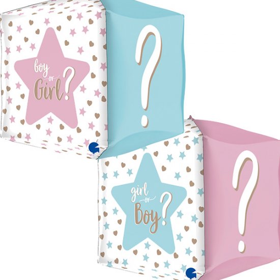 Boy Or Girl 4D Square Gender Reveal Balloon - 15 Inch