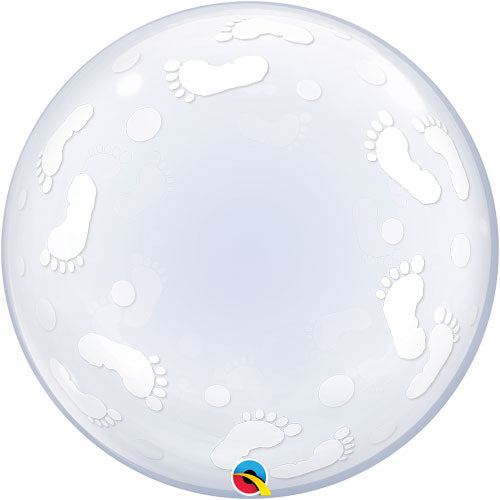 Baby Footprints Deco Bubble Balloon - 24 Inch