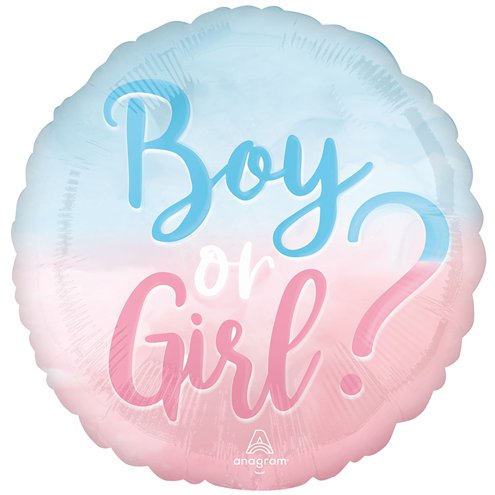 Boy Or Girl Gender Reveal Foil Balloon - 18 Inch