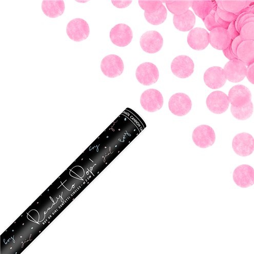 Pink 'Ready To Pop' Gender Reveal Confetti Cannon - 60cm