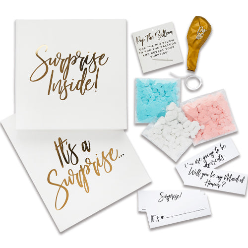 Gender Reveal Gold Surprise in a Box Set